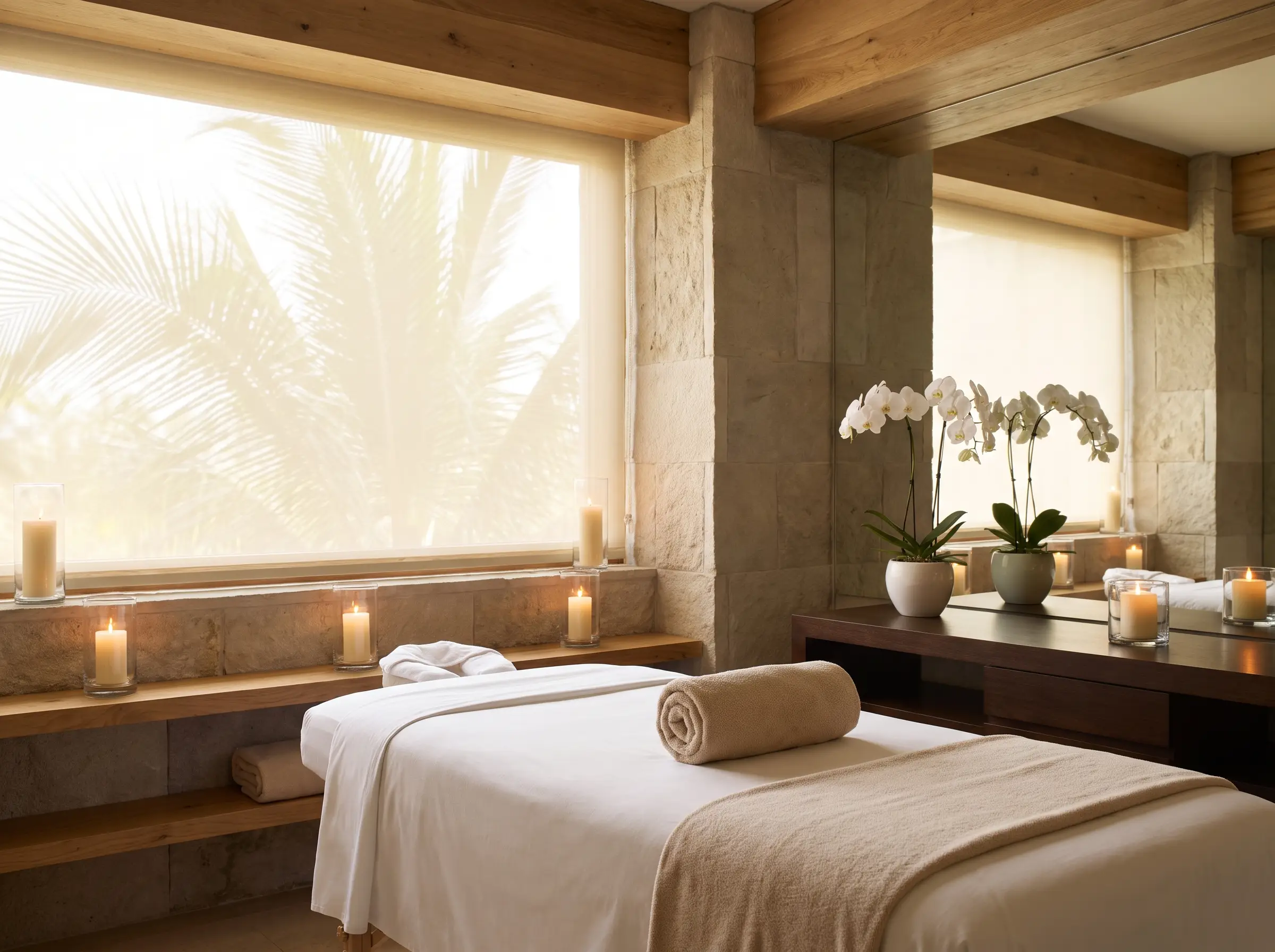 Cabina de spa lista para un facial